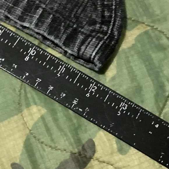 5ive Jungle black baggy jean shorts embroidered vtg y2k men's 34/14.5 - Picture 8 of 8